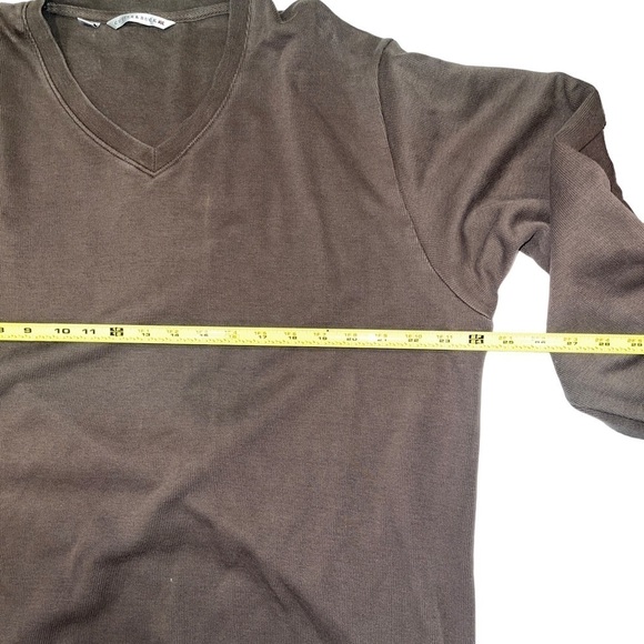 Cutter & Buck Women Top Size XL Brown VNeck Long Sleeve 100% Pima Cotton - Picture 2 of 9